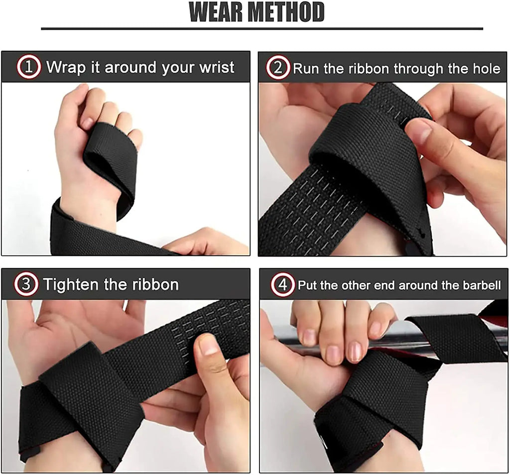 2PC/4PC/3PAIR Weightlifting Straps Anti-Slip Silicone Lifting Wrist Straps Strength Training Deadlifts Crossfit Hand Grips Wrist