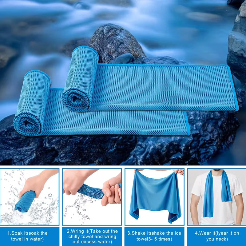 Cooling Towel Breathable Chilly Towel Sports Towel with Storage Box Yoga Towel Gym Towel for Indoor & Outdoor Activities