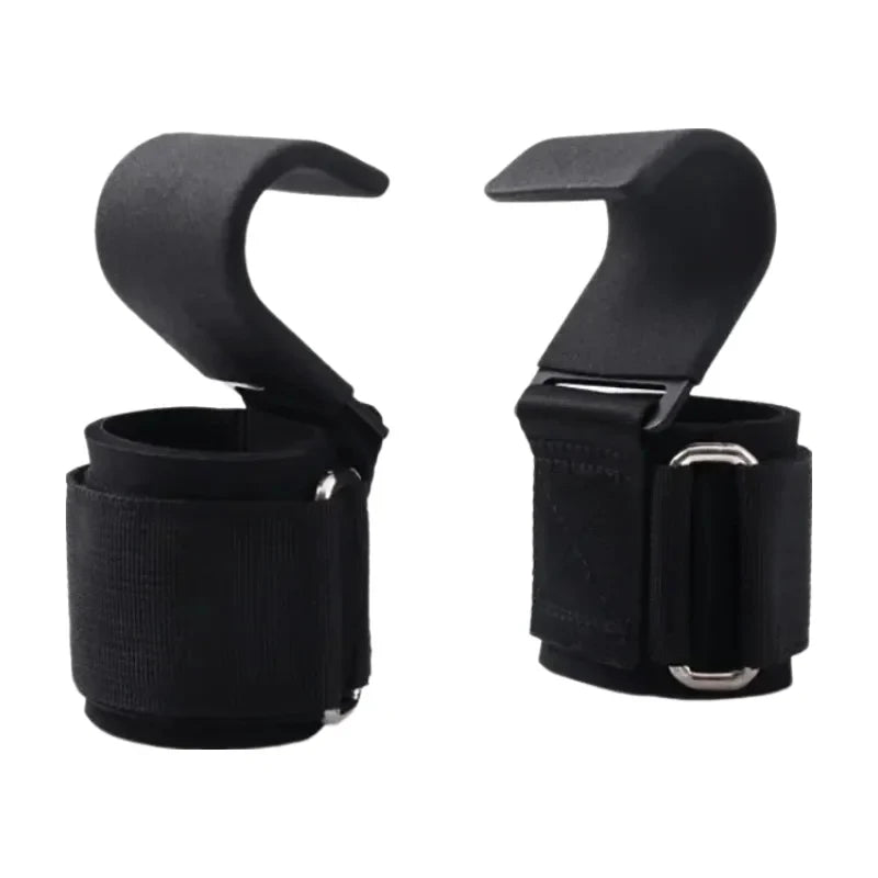 2Pcs Weight Lifting Hooks Non Slip Wrist Support Straps Heavy Duty Training Grip for Deadlift Pull up Gym Fitness
