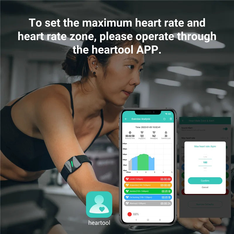 HW807 HRV Heart Rate Monitor Armband Optical Outdoor Fitness Sensor Bluetooth 5.0 ANT+ IP67 Running Cycling for Wahoo