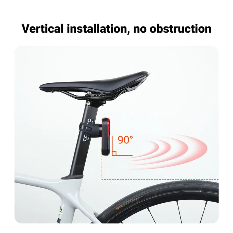TR70 Radar Tail Light Smart Bike Taillight Brake Warning IP67 Waterproof Cycling Rear Light 7 Light Modes Tail Lamp