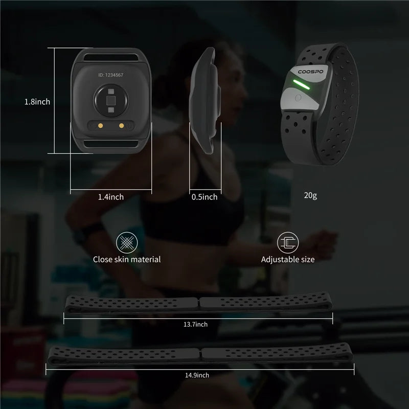 HW807 HRV Heart Rate Monitor Armband Optical Outdoor Fitness Sensor Bluetooth 5.0 ANT+ IP67 Running Cycling for Wahoo