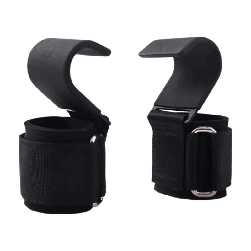 2Pcs Weight Lifting Hooks Non Slip Wrist Support Straps Heavy Duty Training Grip for Deadlift Pull up Gym Fitness