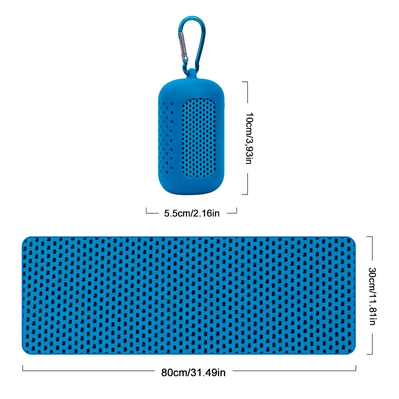Cooling Towel Breathable Chilly Towel Sports Towel with Storage Box Yoga Towel Gym Towel for Indoor & Outdoor Activities