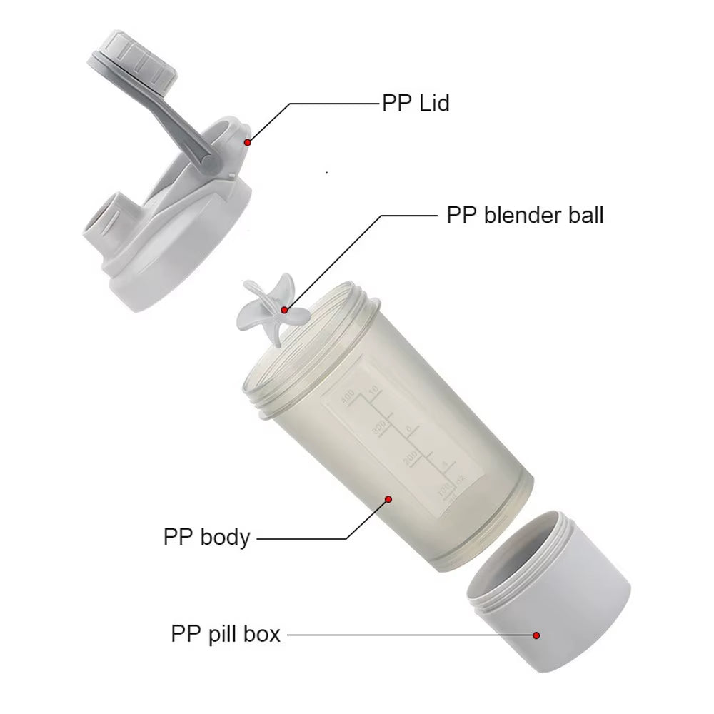 400Ml Shaker Bottle 1Pc Protein Shaker Plastic Bottle Portable Fitness Bottle for Fitness Enthusiasts Athletes Drinkware