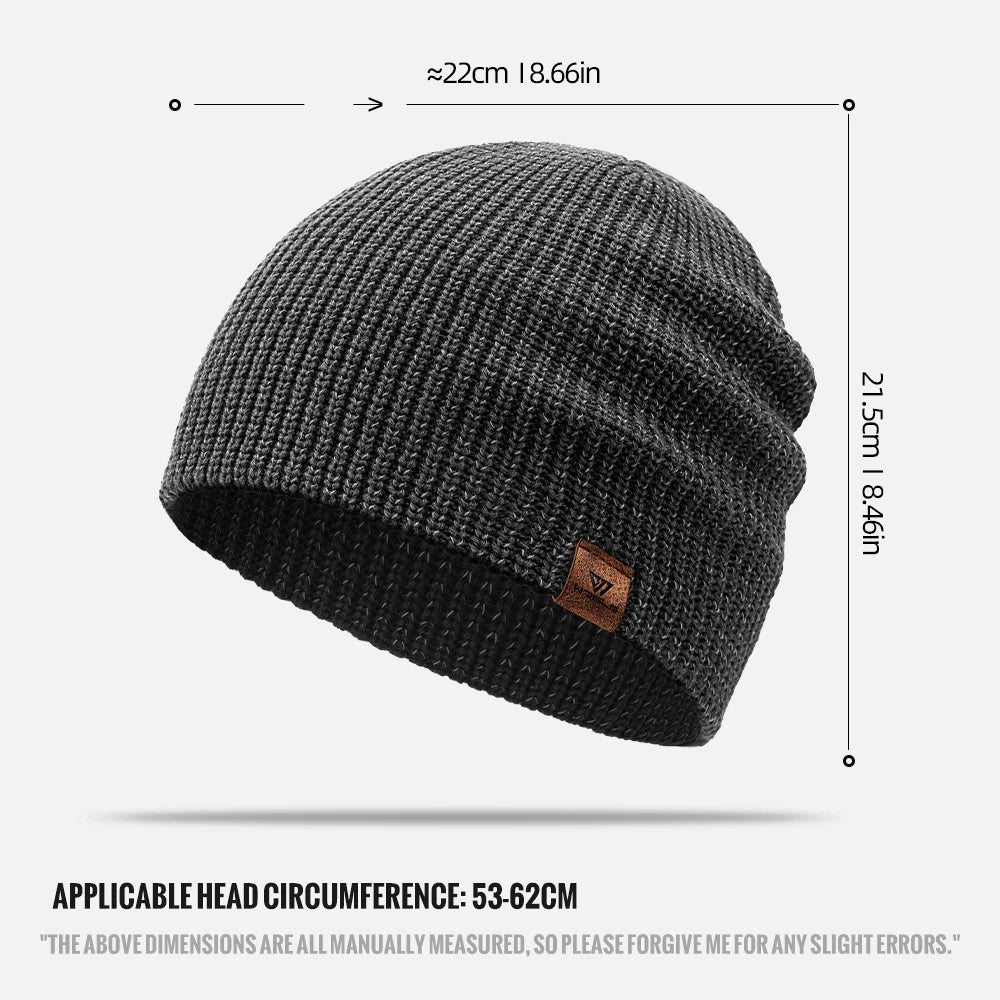 Winter Knitted Beanie Hats Warm Night Running Reflective Hat Unisex Windproof Ear Protection Cycling Hiking Ski Cap